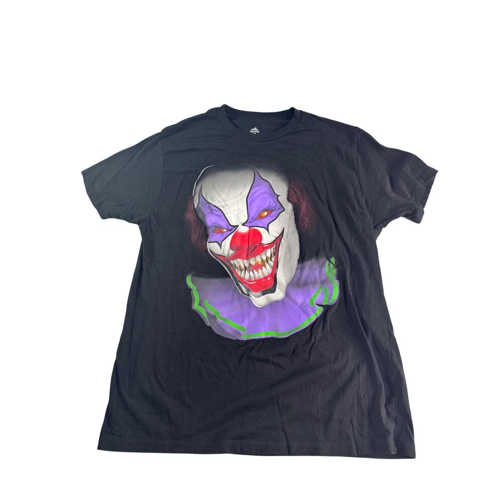 Way to Celebrate Halloween Creepy Clown T Shirt L Black Horror Graphic Tee